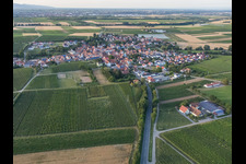 Oblique view of Village view from the south in Impflingen in the state Rhineland-Palatinate, Germany