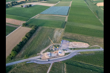 Aerial photograpy of Construction site setup for the B38 bypass in Impflingen in the state Rhineland-Palatinate, Germany
