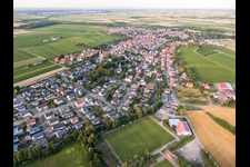 View of the town from the west in Insheim in the state Rhineland-Palatinate, Germany