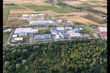 Oblique view of Industrial Park W in Herxheim bei Landau in the state Rhineland-Palatinate, Germany