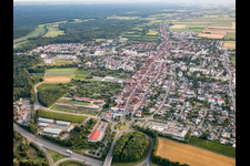 Bird's eye view of City overview from the east in Kandel in the state Rhineland-Palatinate, Germany
