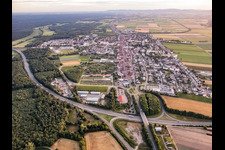 City overview from the east in Kandel in the state Rhineland-Palatinate, Germany viewn from the air