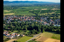 District Billigheim in Billigheim-Ingenheim in the state Rhineland-Palatinate, Germany from the plane