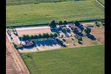 Aerial photograpy of Equestrian center Fohlenhof in Steinweiler in the state Rhineland-Palatinate, Germany