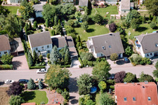 Oblique view of Lessingstr in Steinweiler in the state Rhineland-Palatinate, Germany