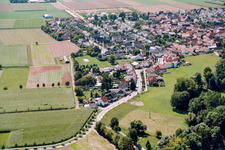 From the north Niedergasse in Steinweiler in the state Rhineland-Palatinate, Germany