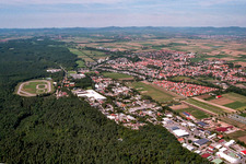 Aerial photograpy of Herxheim from the southwest in Herxheim bei Landau in the state Rhineland-Palatinate, Germany