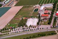 Adamshof in Kandel in the state Rhineland-Palatinate, Germany seen from above